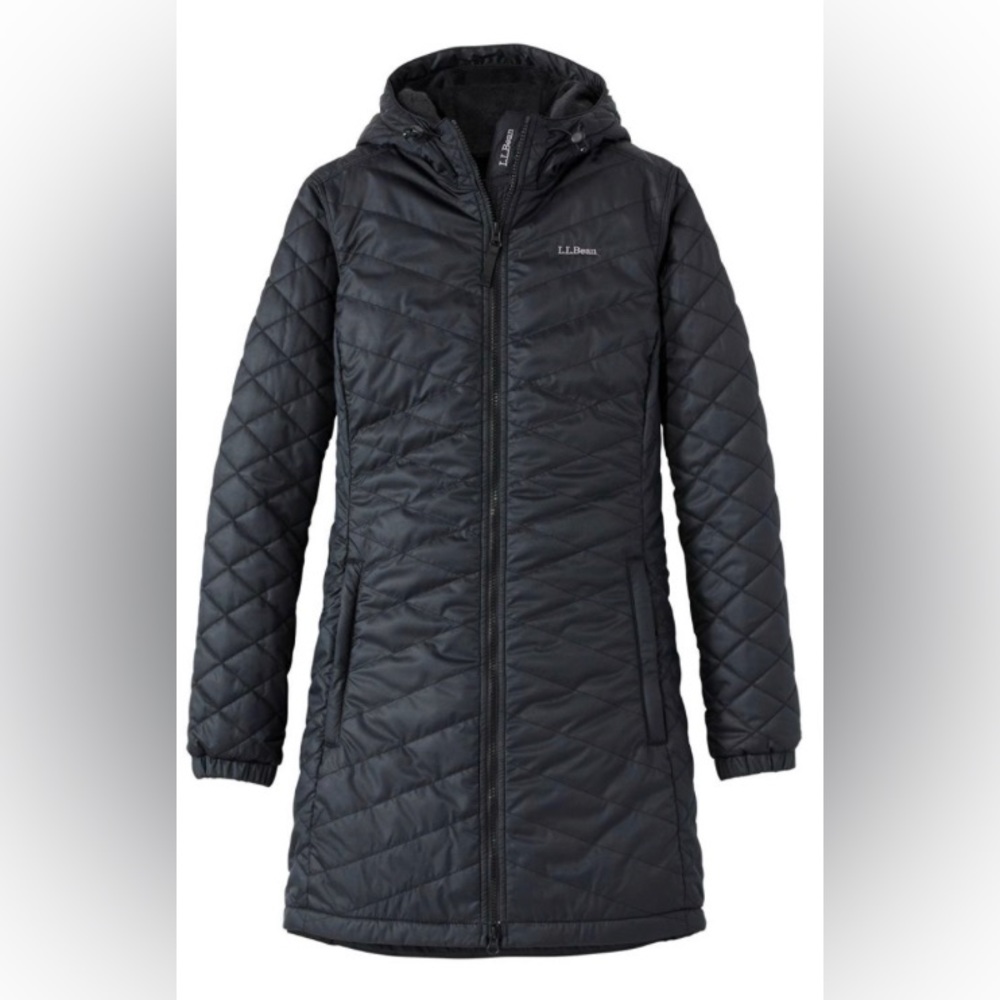 BNWT LL Bean Fleece Lined Polartec coat black size small